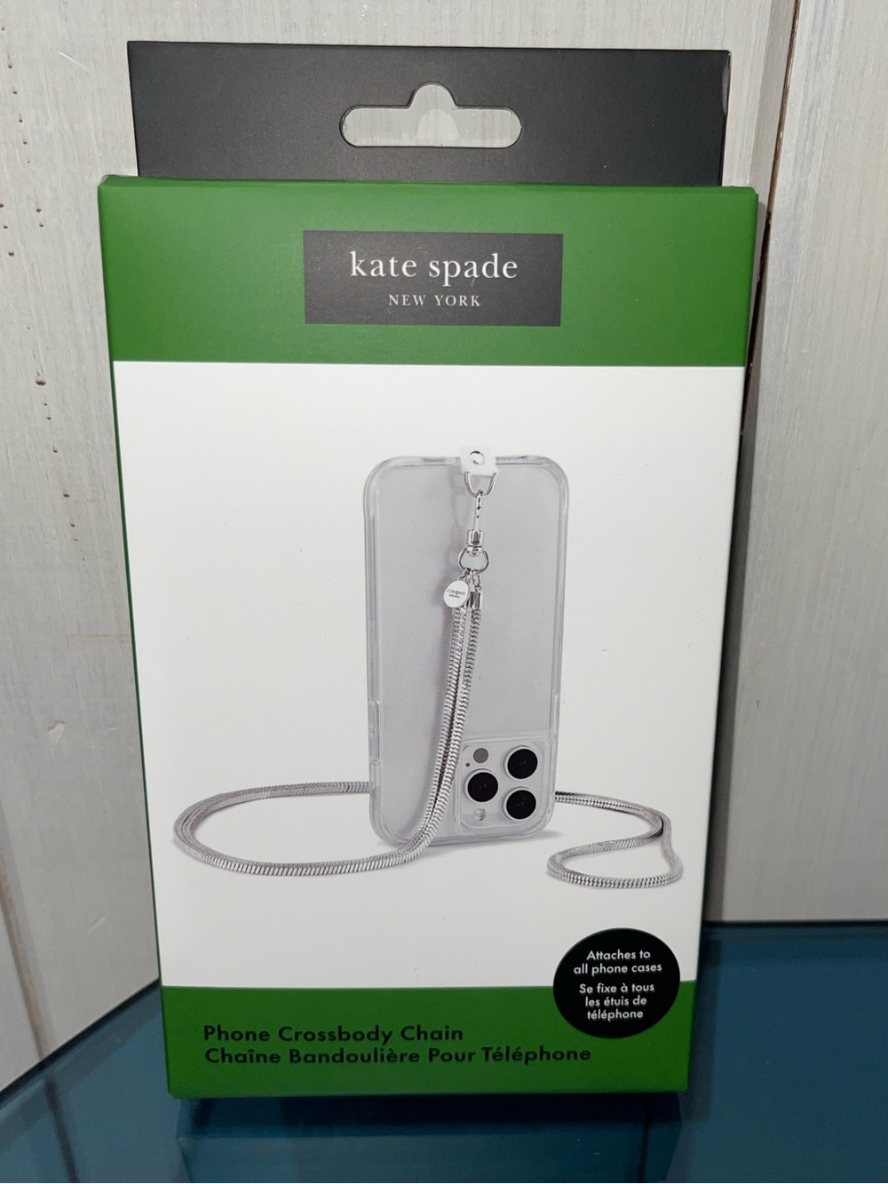 $60 Kate Spade ♠️ Phone Crossbody CHAIN - Heart of Silver NWT Universal Fit